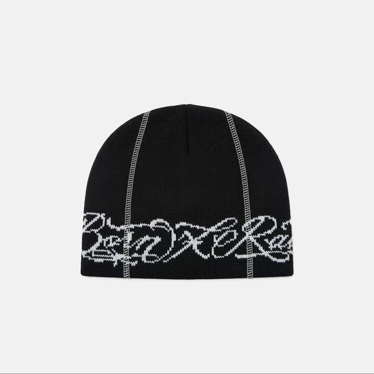 Born X Raised Fineline Skully Beanie - Black