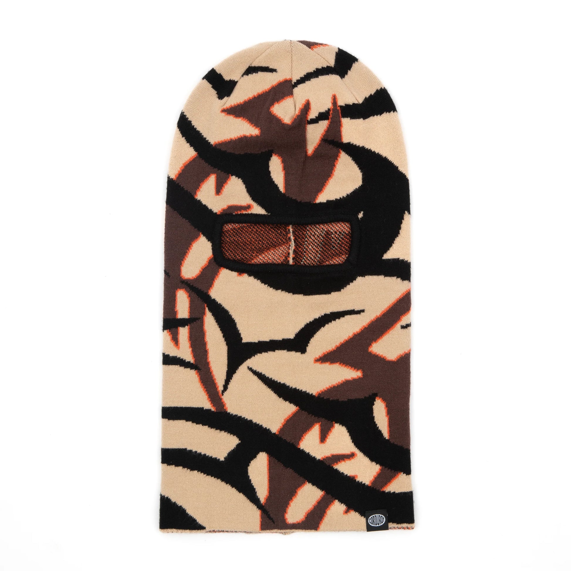 Corduroy Tribal Camo Ski Mask - Khaki