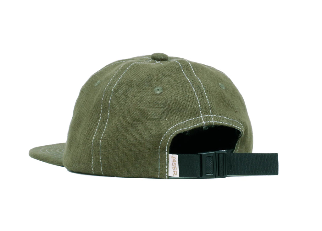 Laser Surf Co. 6 Panel Linen Hat - Moss