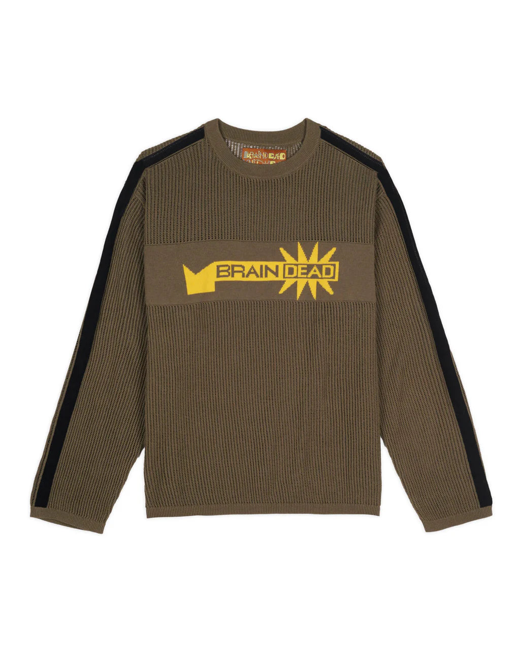 Brain Dead Long Sleeve Mesh Sweater - Green