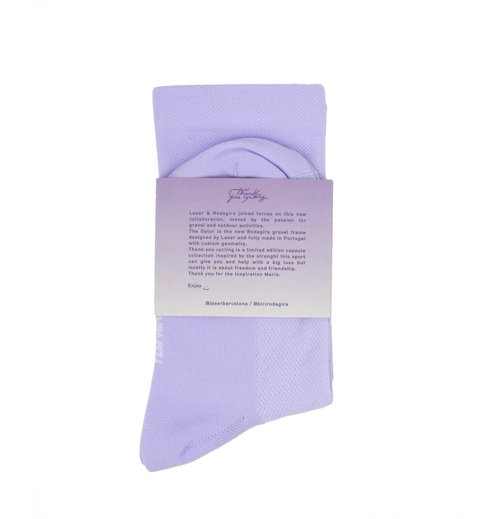 Laser x Rodagira Thank You Cycling Performance Socks - Lavender