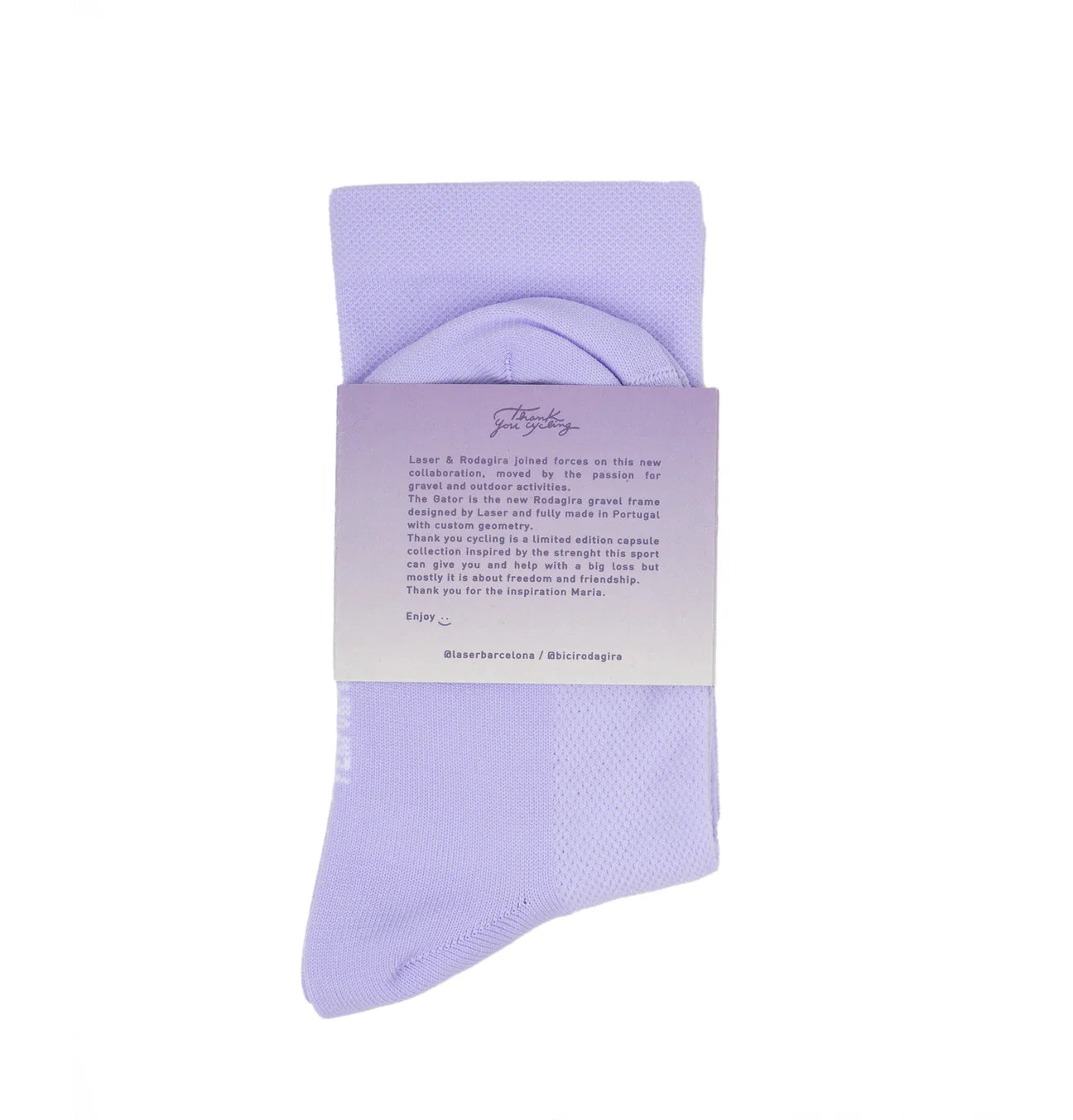 Laser x Rodagira Thank You Cycling Performance Socks - Lavender