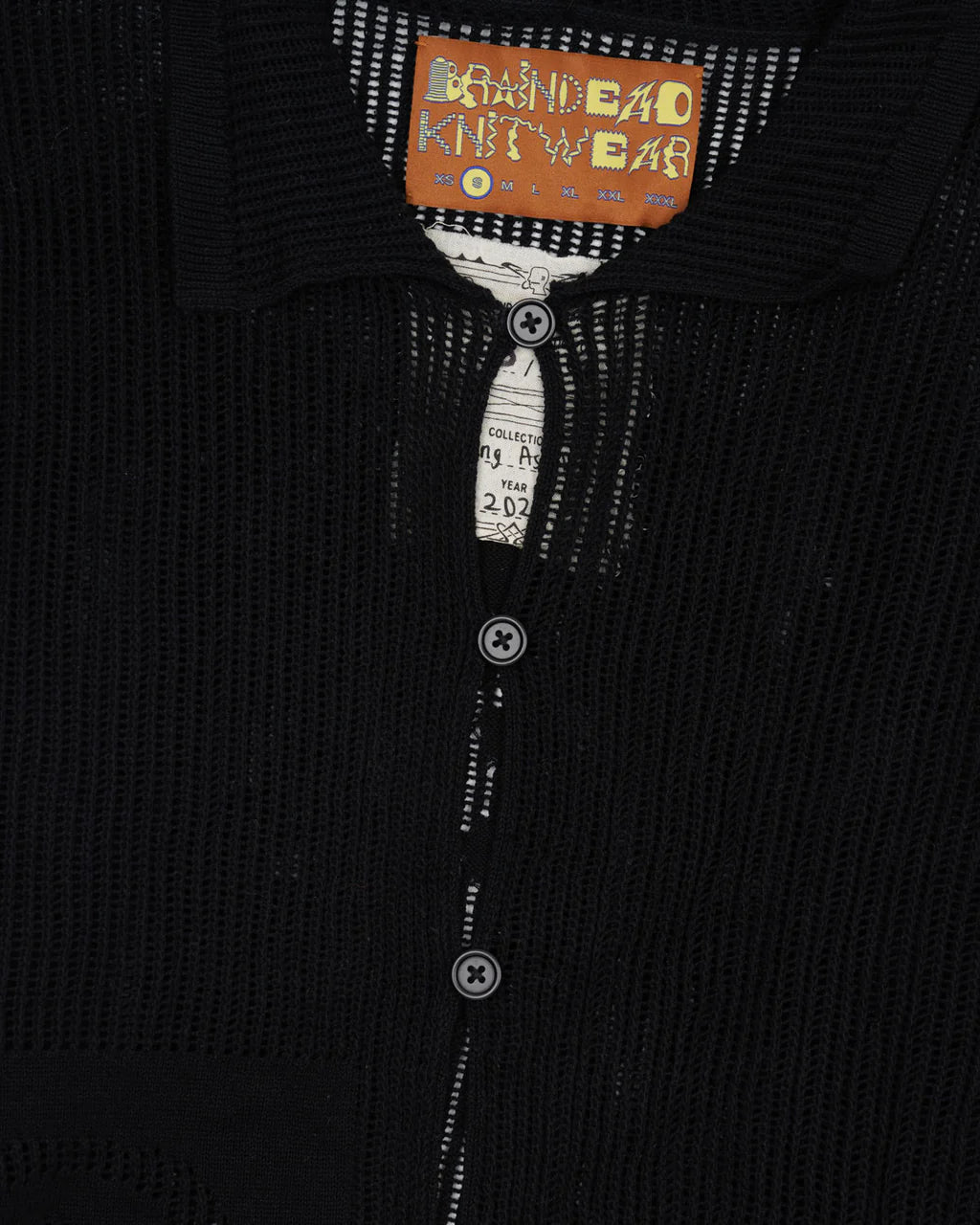 Brain Dead Mesh Knit Spiral Cardigan - Black