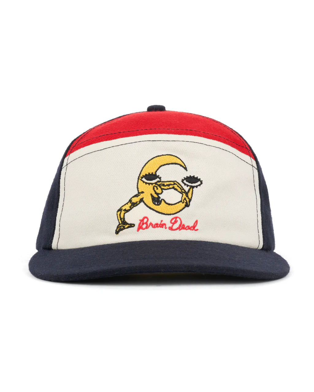 Brain Dead Waning Crescent Curved Front 6 Panel Hat - Navy Multi