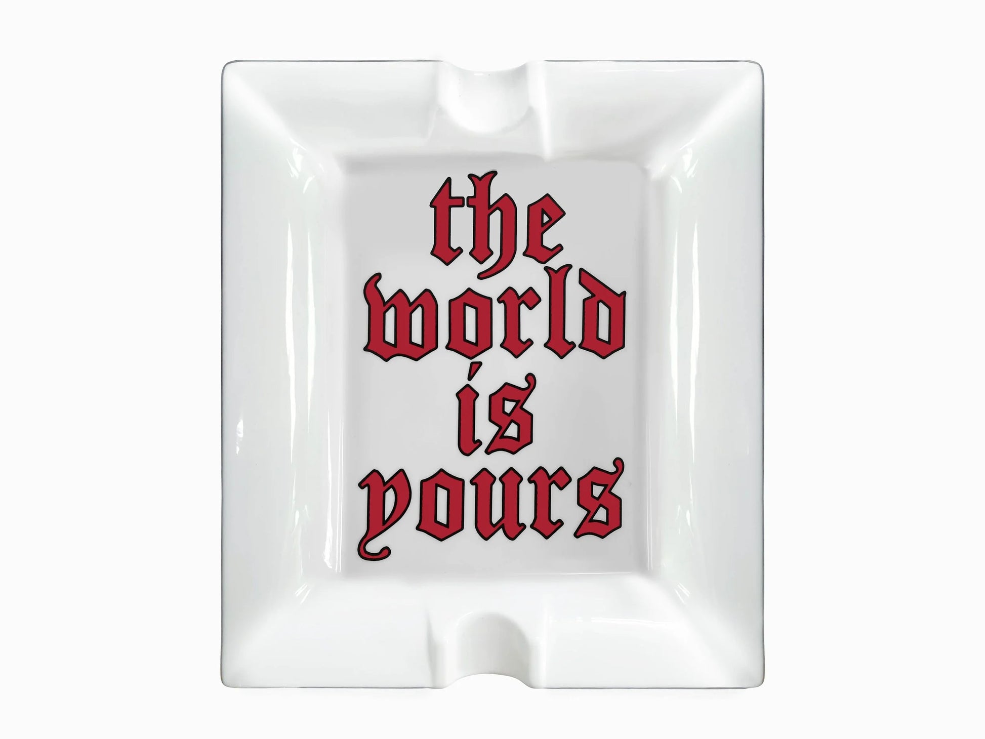 OBJECTS ARE BY x NAS Bone-Free China Ashtray (The World Is Yours)