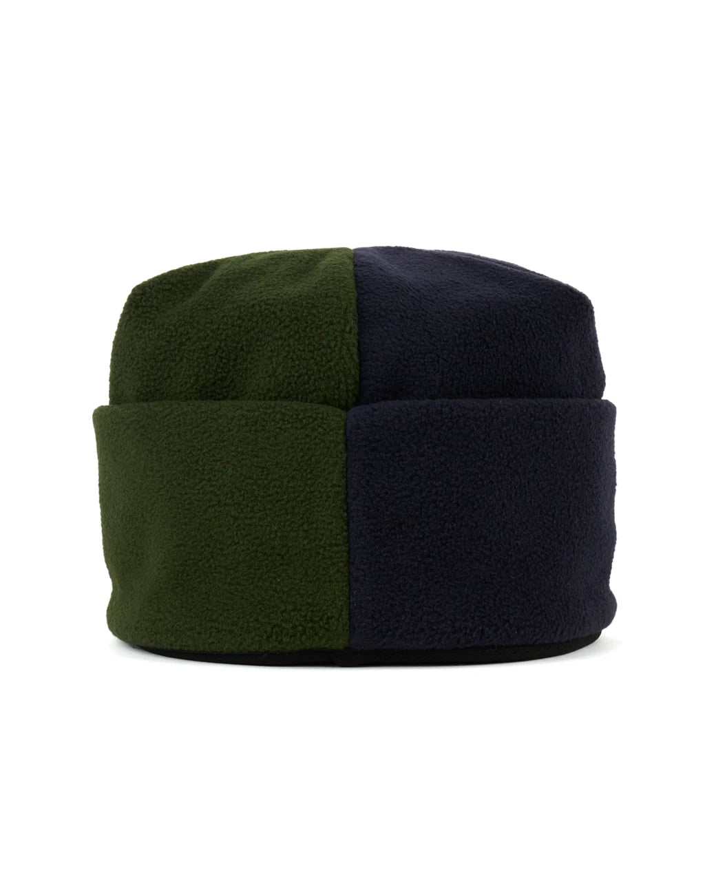 Brain Dead Organic Panel Polar Fleece Beanie - Navy/Olive