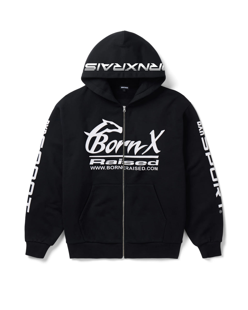 Born X Raised Parlay Zip Up Hoodie - Black