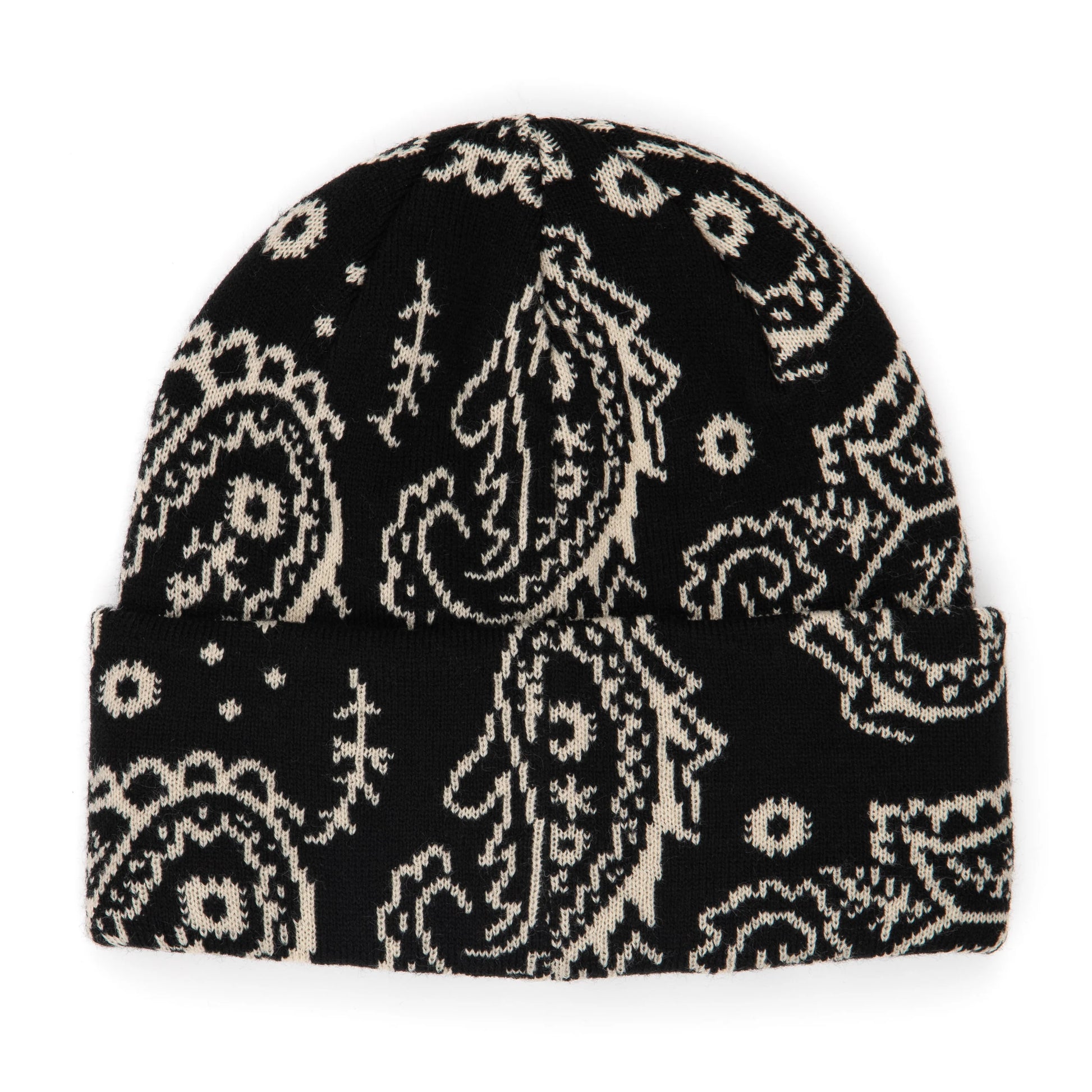 Corduroy Paisley Beanie - Black