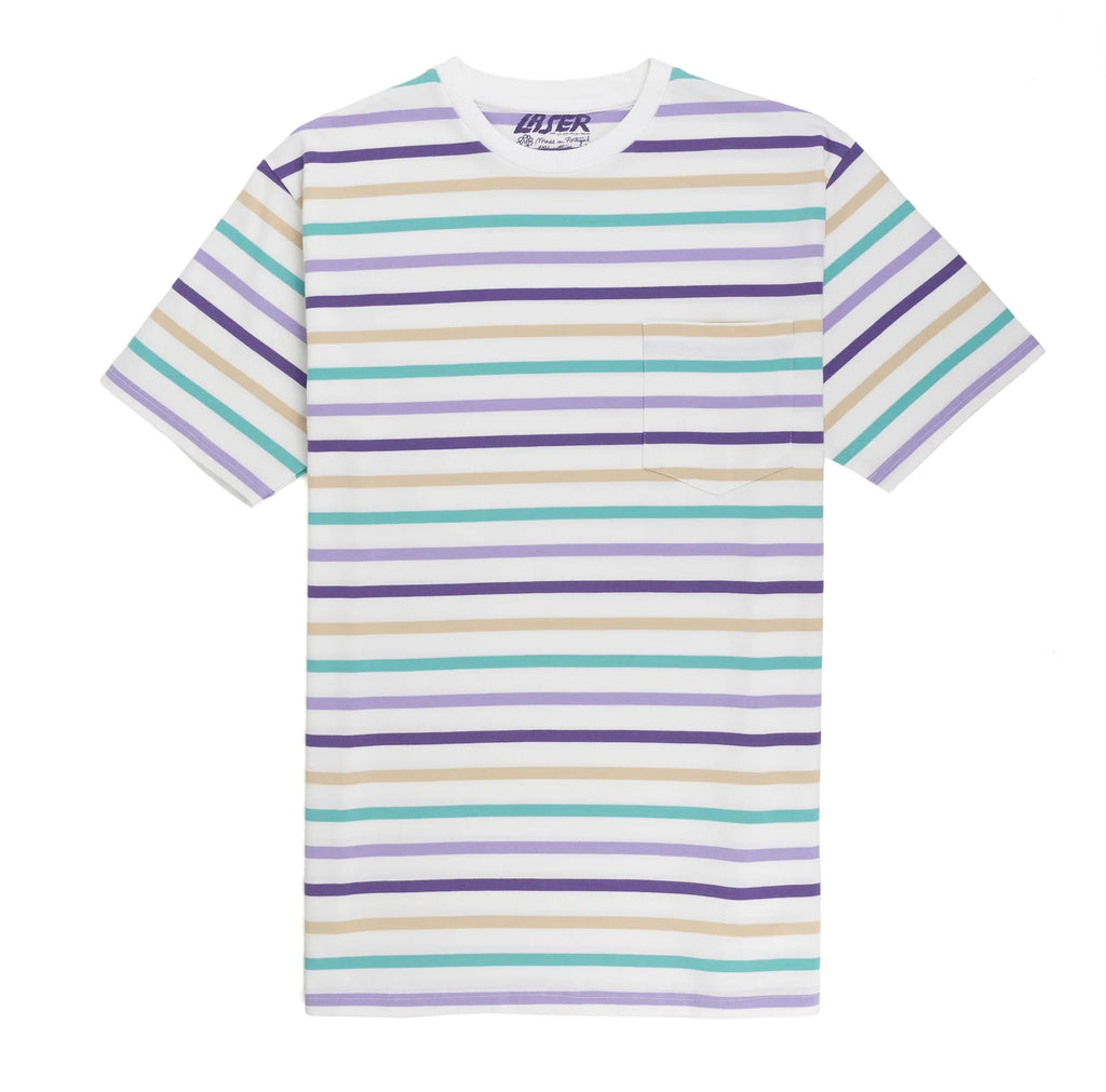 Laser x Rodagira Girona Pocket Tee - Stripes/White