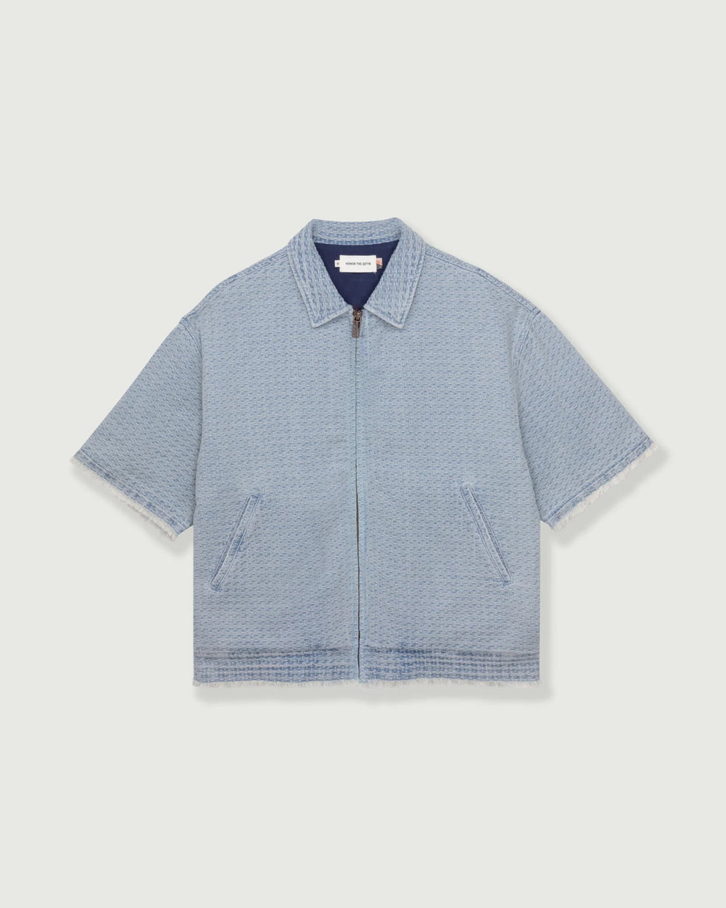 Men's Honor The Gift Vintage Indigo Zip Front Short Sleeve - Light Indigo