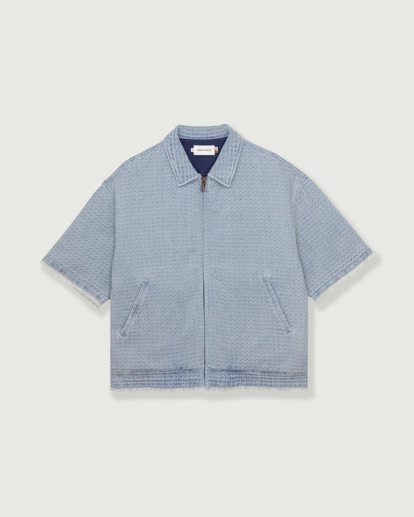 Men's Honor The Gift Vintage Indigo Zip Front Short Sleeve - Light Indigo