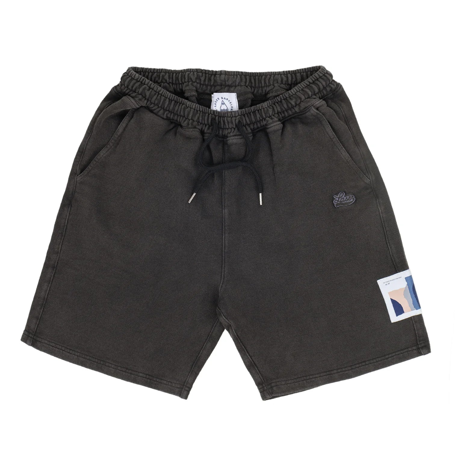 Laser Borne Fleece Shorts - Faded Black