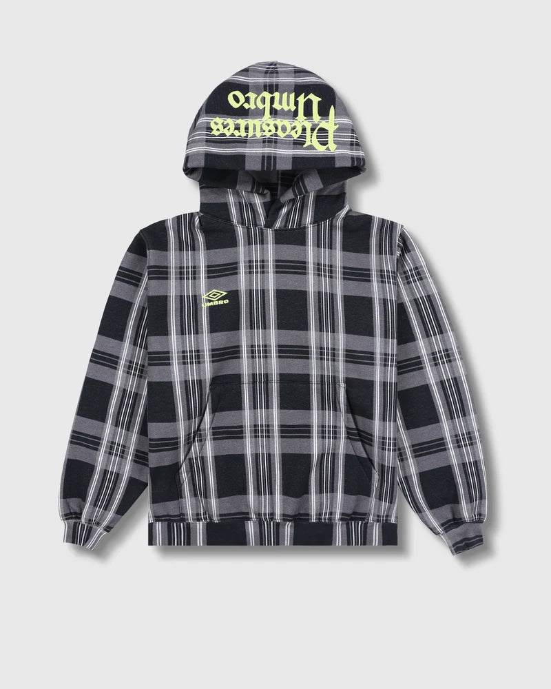 PLEASURES Spine Plaid Hoodie - Black