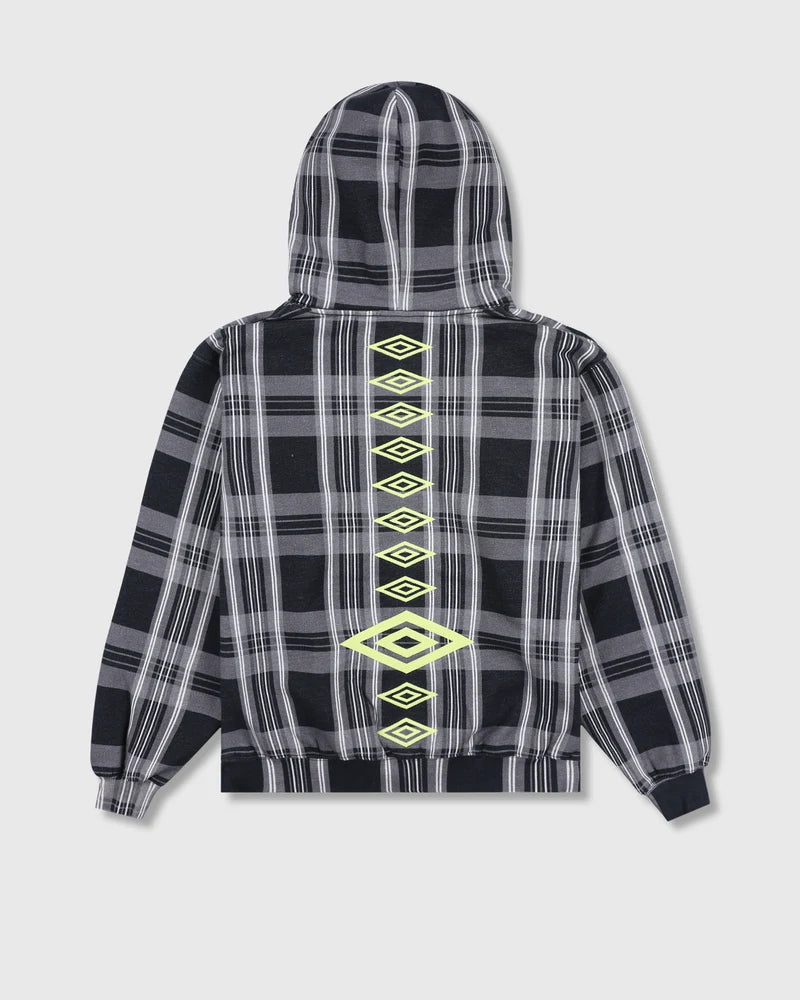 PLEASURES Spine Plaid Hoodie - Black