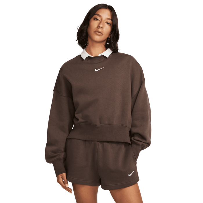 Women's Nike Sportswear Phoenix Fleece Crewneck - Baroque Brown/Sail
