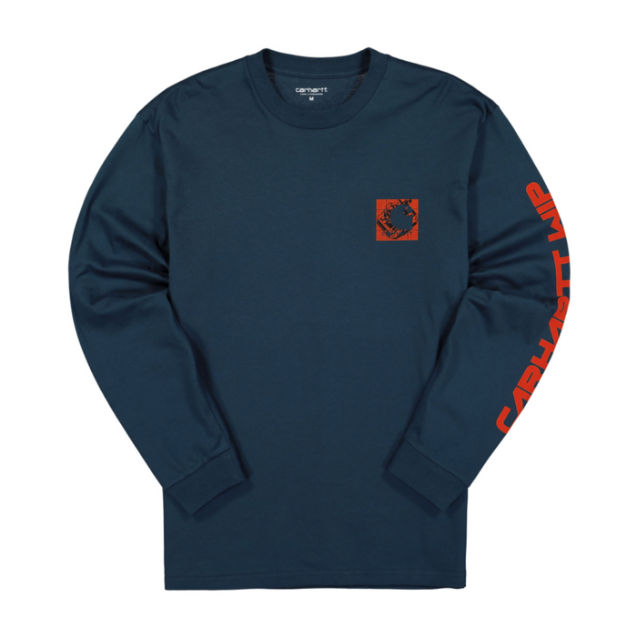 Men's Carhartt WIP L/S Grid C T-Shirt - Admiral