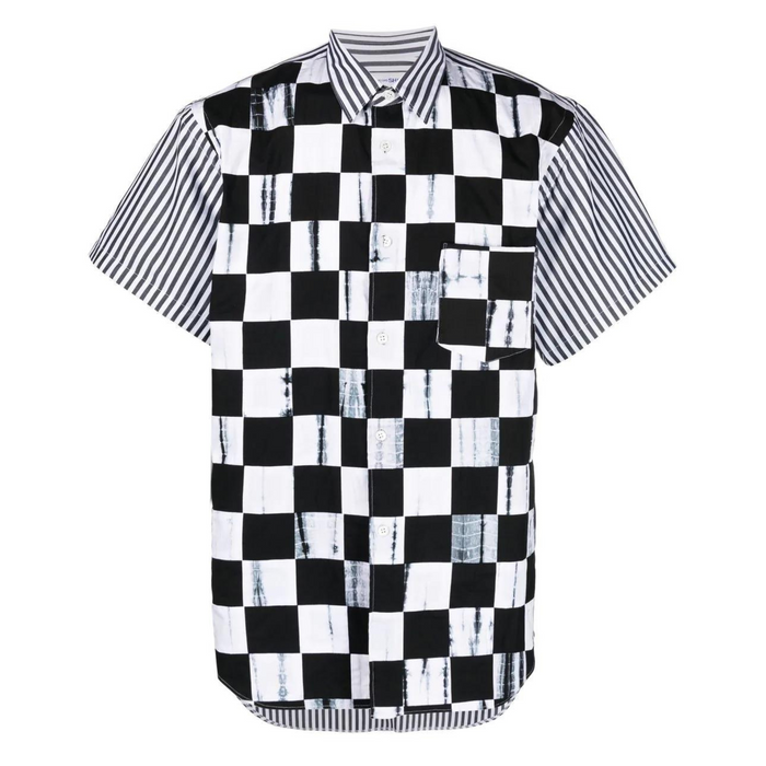 COMME des GARÇONS Patchwork Mix-Print Shirt - Check/Stripes