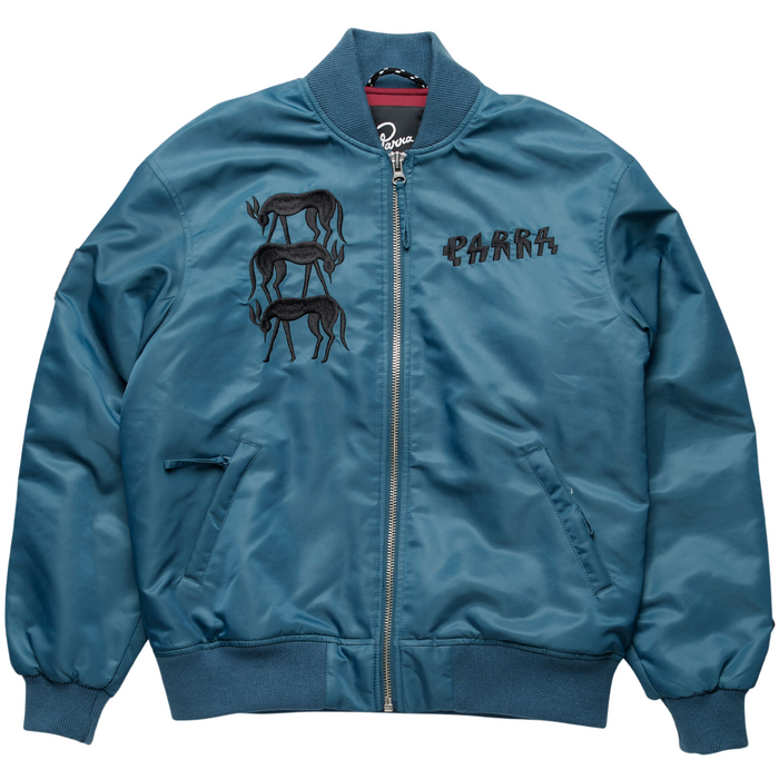Parra Stacked Pets Varsity Jacket - Teal