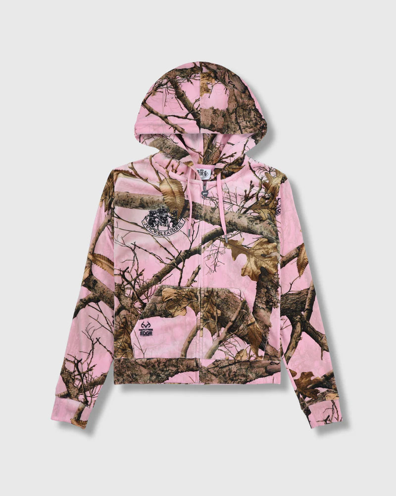 Pleasures x Juicy Couture Women's RealTree Velour Robertson Hoodie - Pink Edge