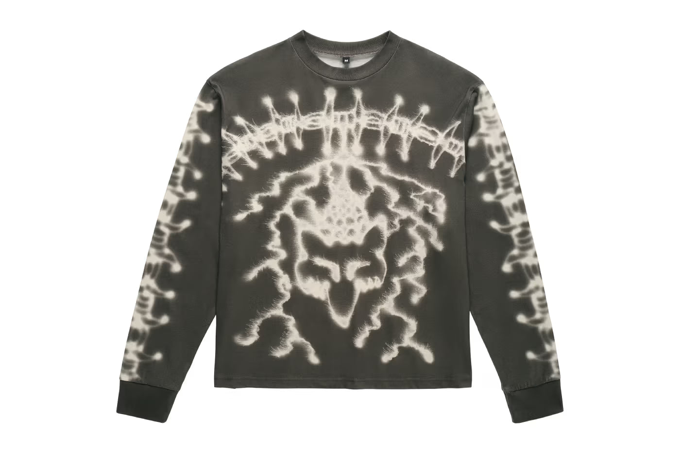 FOX LAB Airbrushed Long Sleeve Top - Charcoal Grey