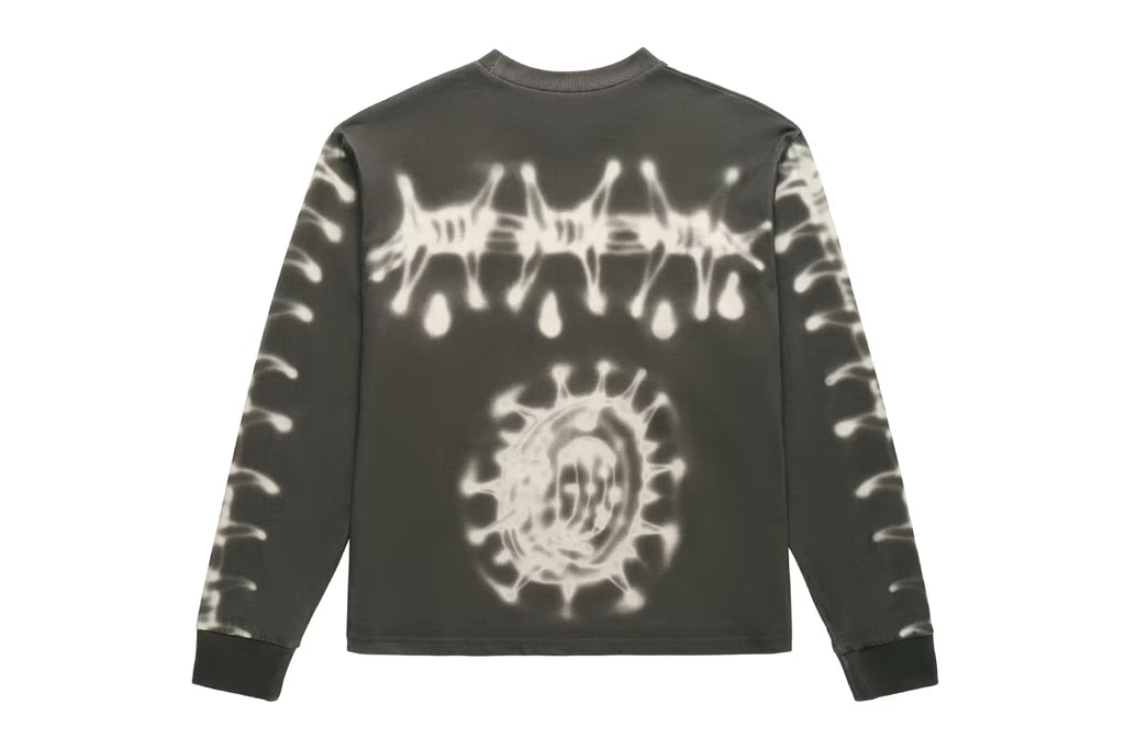 FOX LAB Airbrushed Long Sleeve Top - Charcoal Grey
