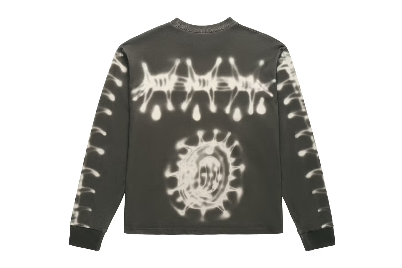 FOX LAB Airbrushed Long Sleeve Top - Charcoal Grey