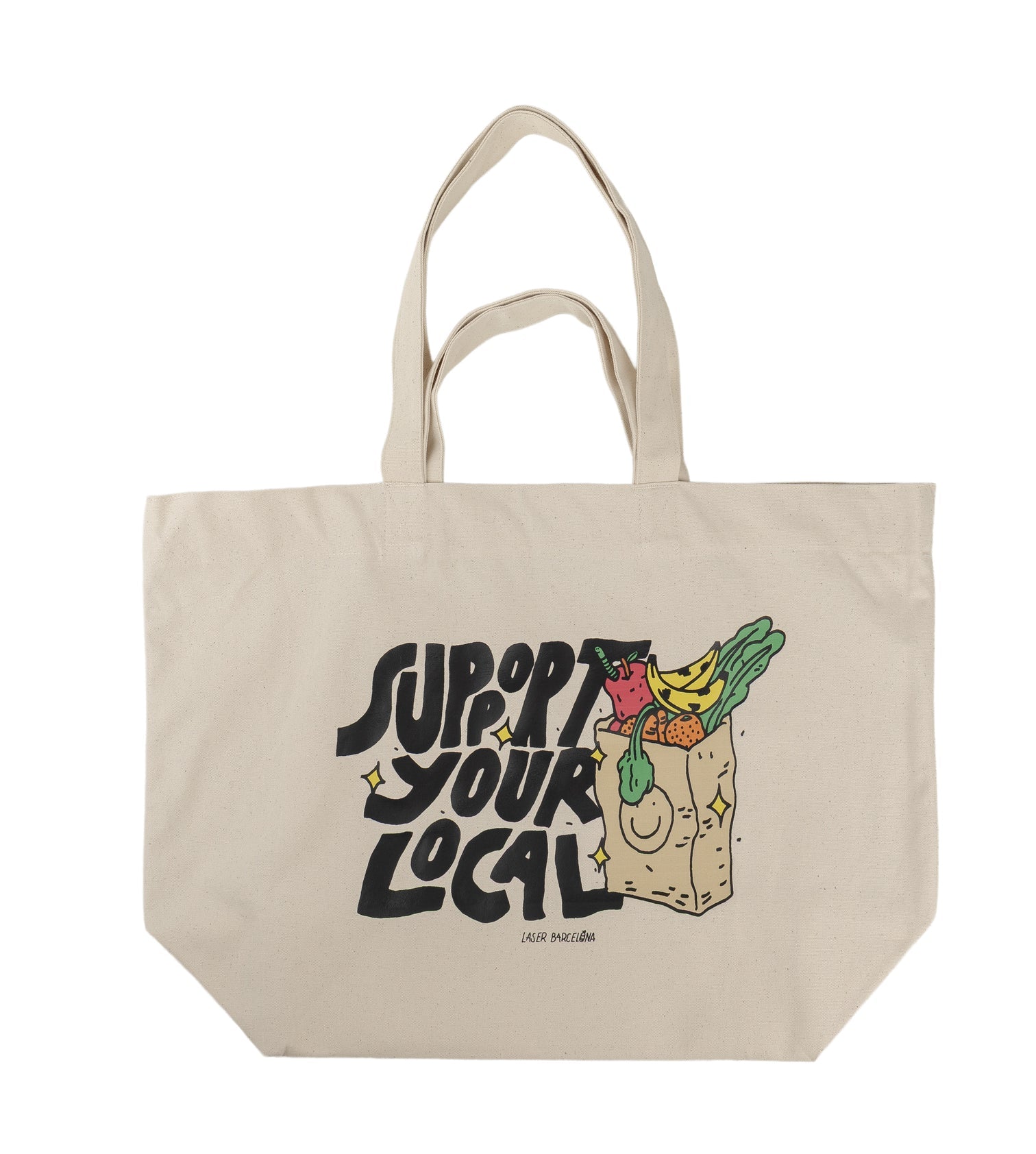 Laser Barcelona Support Your Local Carry All Bag - Natural