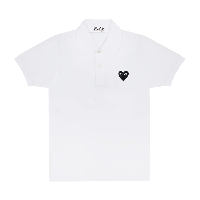 COMME des GARÇONS Play Black Emblem Polo Shirt - White