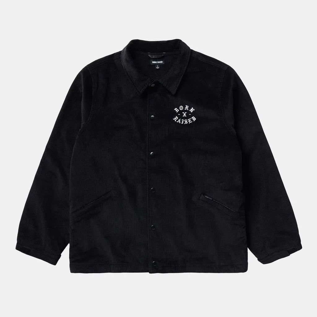Born X Raised Zine Corduroy Coach Jacket - Black