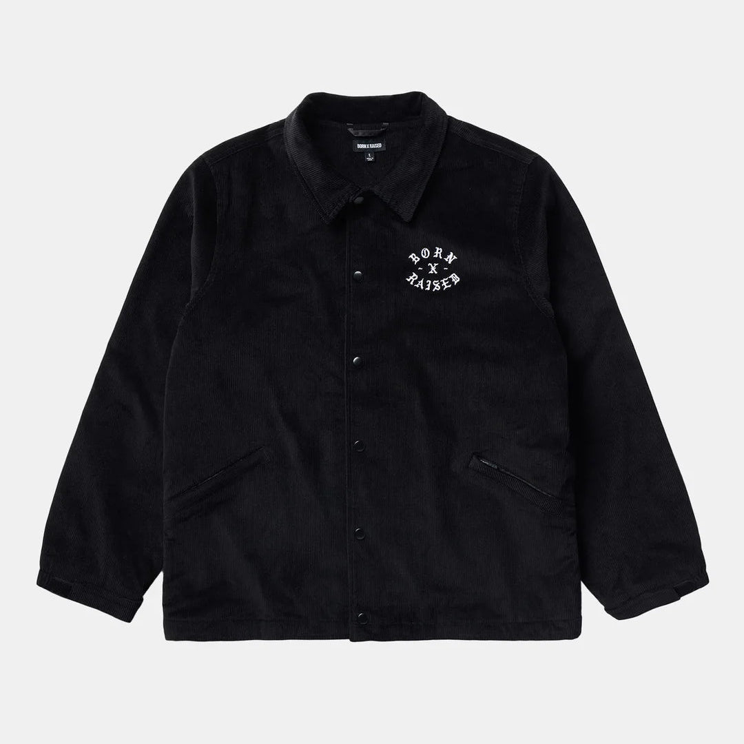 Born X Raised Zine Corduroy Coach Jacket - Black