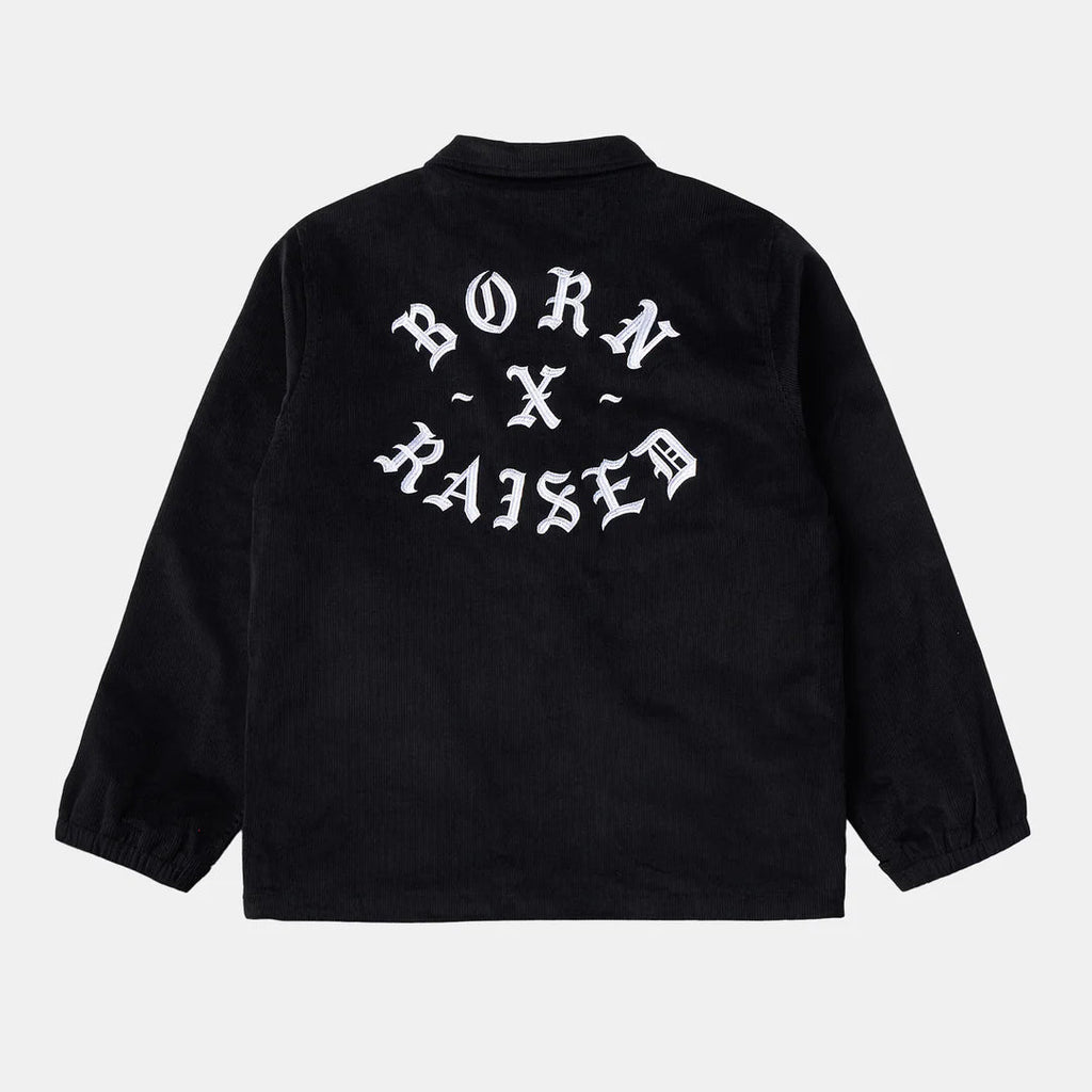 Born X Raised Zine Corduroy Coach Jacket - Black