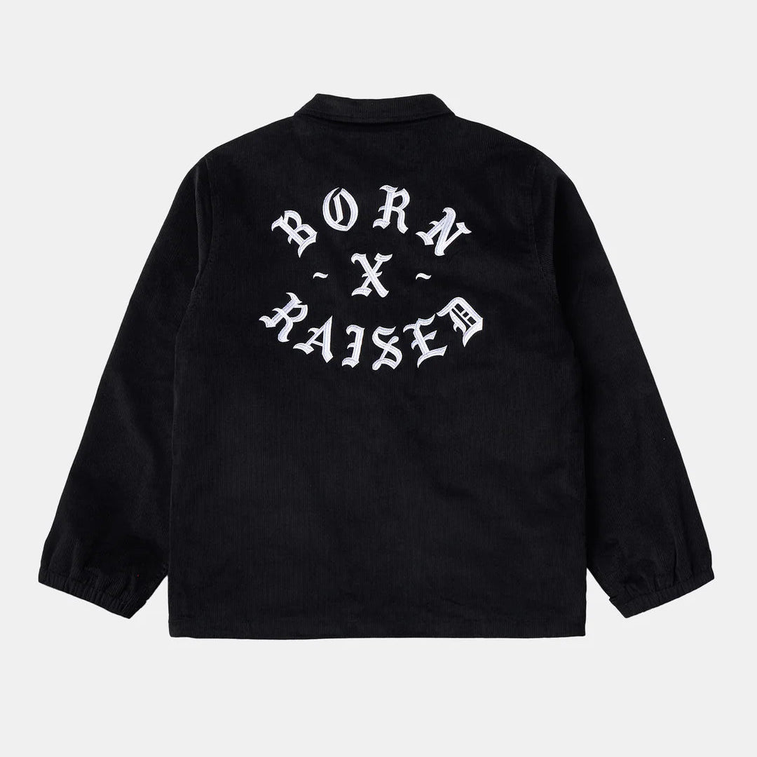 Born X Raised Zine Corduroy Coach Jacket - Black