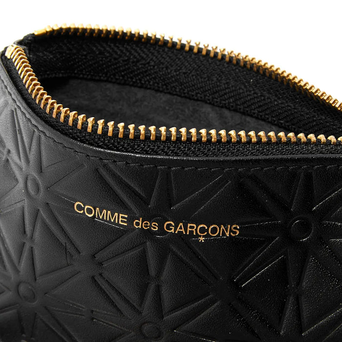 COMME des GARÇONS WALLETS Embossed Leather Line Wallet - Black
