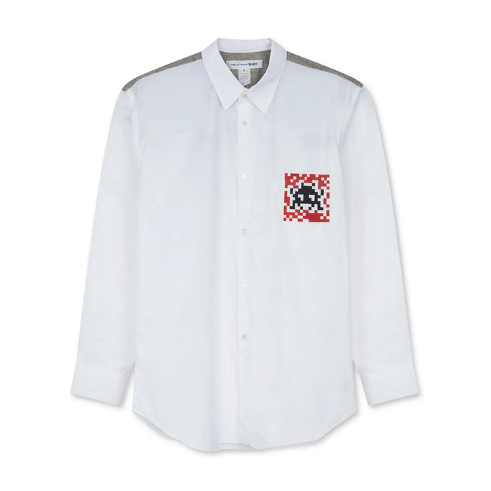 COMME des GARÇONS Shirt x Invader Woven Shirt - White/Grey