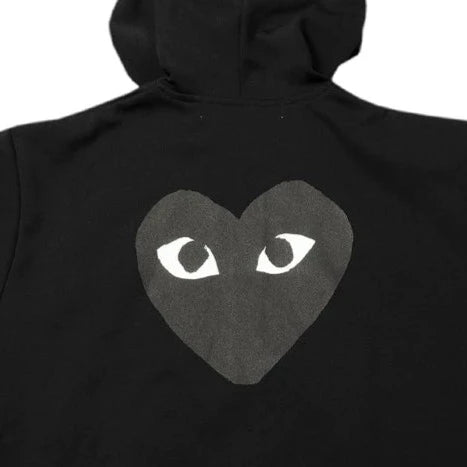 COMME des GARÇONS  PLAY Hooded Sweatshirt Big Hearts - Black
