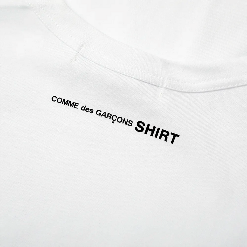 COMME des GARÇONS SHIRT Small Logo Back Long Sleeve Tee - White