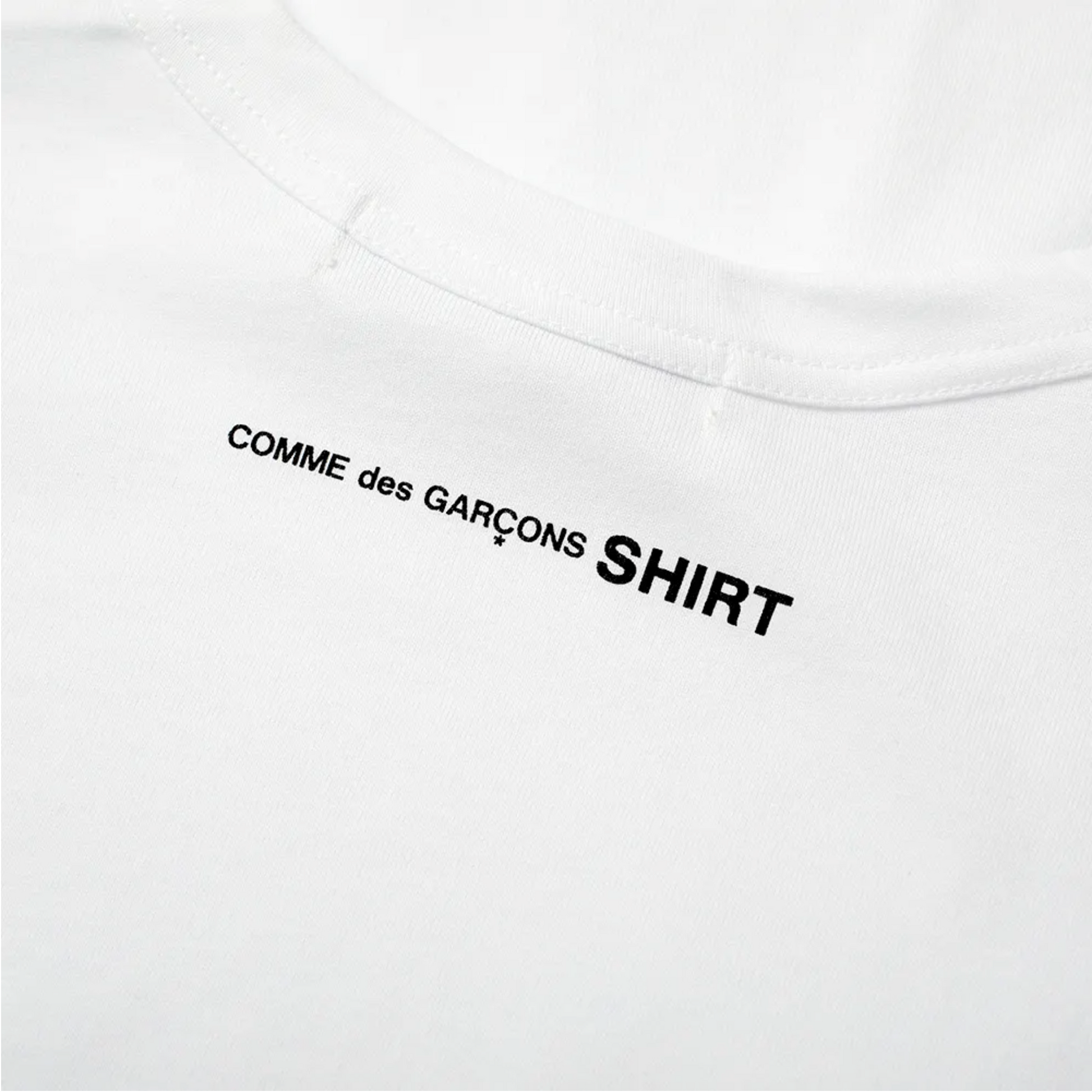 COMME des GARÇONS SHIRT Small Logo Back Long Sleeve Tee - White