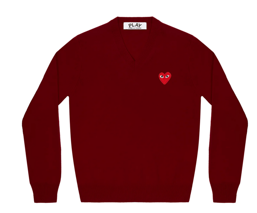 COMME des GARÇONS PLAY Red Heart Patch Sweater - Red