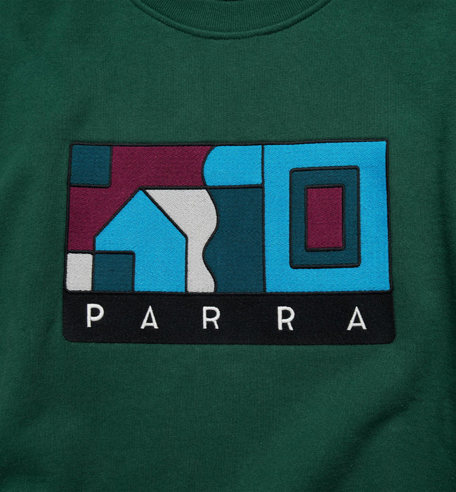Parra Blockhaus Crew Neck Sweatshirt - Pine Green