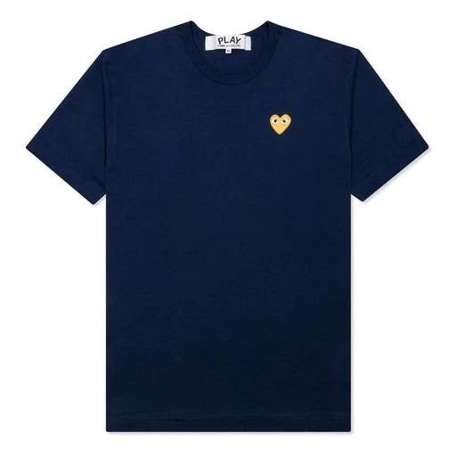 Men's Comme des Garçons Play Gold Heart T-shirt - Navy