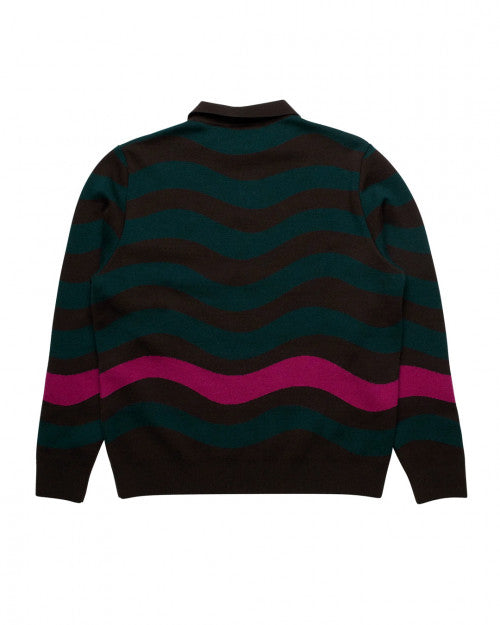 Parra One Weird Wave Knitted Pullover - Chocolate